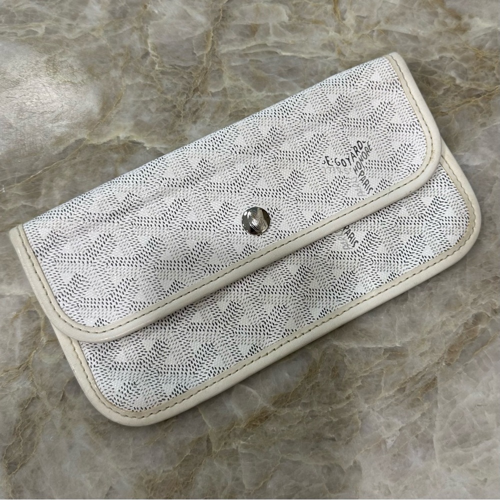 Goyard Saint Louis White Pouch